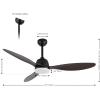 JONATHAN Y JYL9714A Audie 52″ 1-Light Mobile-App/Remote-Controlled, 6-Speed Propeller Integrated LED Ceiling Fan, Coastal, Contemporary, Minimalist for Bedroom, Living Room, Office, Black(Dark Brown Wood)