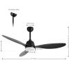 JONATHAN Y JYL9714A Audie 52″ 1-Light Mobile-App/Remote-Controlled, 6-Speed Propeller Integrated LED Ceiling Fan, Coastal, Contemporary, Minimalist for Bedroom, Living Room, Office, Black(Black)