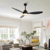 JONATHAN Y JYL9714A Audie 52″ 1-Light Mobile-App/Remote-Controlled, 6-Speed Propeller Integrated LED Ceiling Fan, Coastal, Contemporary, Minimalist for Bedroom, Living Room, Office, Black(Black)