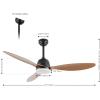 JONATHAN Y JYL9714A Audie 52″ 1-Light Mobile-App/Remote-Controlled, 6-Speed Propeller Integrated LED Ceiling Fan, Coastal, Contemporary, Minimalist for Bedroom, Living Room, Office, Black(Light Brown Wood)
