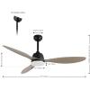 JONATHAN Y JYL9714A Audie 52″ 1-Light Mobile-App/Remote-Controlled, 6-Speed Propeller Integrated LED Ceiling Fan, Coastal, Contemporary, Minimalist for Bedroom, Living Room, Office, Black(Gray Wood)