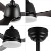JONATHAN Y JYL9714A Audie 52″ 1-Light Mobile-App/Remote-Controlled, 6-Speed Propeller Integrated LED Ceiling Fan, Coastal, Contemporary, Minimalist for Bedroom, Living Room, Office, Black(Dark Brown Wood)