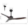 JONATHAN Y JYL9715A Aldrin 50″ Mobile-App/Remote-Controlled, 6-Speed Razor Ceiling Fan, Modern, Contemporary, Minimalist, Industrial, Coastal for Bedroom, Living Room, Office, Black(Neutral Brown Wood)