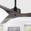 JONATHAN Y JYL9715A Aldrin 50″ Mobile-App/Remote-Controlled, 6-Speed Razor Ceiling Fan, Modern, Contemporary, Minimalist, Industrial, Coastal for Bedroom, Living Room, Office, Black(Neutral Brown Wood)