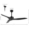 JONATHAN Y JYL9715A Aldrin 50″ Mobile-App/Remote-Controlled, 6-Speed Razor Ceiling Fan, Modern, Contemporary, Minimalist, Industrial, Coastal for Bedroom, Living Room, Office, Black(Black)