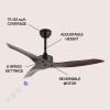 JONATHAN Y JYL9715A Aldrin 50″ Mobile-App/Remote-Controlled, 6-Speed Razor Ceiling Fan, Modern, Contemporary, Minimalist, Industrial, Coastal for Bedroom, Living Room, Office, Black(Neutral Brown Wood)