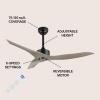 JONATHAN Y JYL9715A Aldrin 50″ Mobile-App/Remote-Controlled, 6-Speed Razor Ceiling Fan, Modern, Contemporary, Minimalist, Industrial, Coastal for Bedroom, Living Room, Office, Black(Gray Wood)
