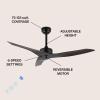 JONATHAN Y JYL9715A Aldrin 50″ Mobile-App/Remote-Controlled, 6-Speed Razor Ceiling Fan, Modern, Contemporary, Minimalist, Industrial, Coastal for Bedroom, Living Room, Office, Black(Dark Brown Wood)