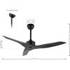 JONATHAN Y JYL9715A Aldrin 50″ Mobile-App/Remote-Controlled, 6-Speed Razor Ceiling Fan, Modern, Contemporary, Minimalist, Industrial, Coastal for Bedroom, Living Room, Office, Black(Dark Brown Wood)