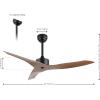 JONATHAN Y JYL9715A Aldrin 50″ Mobile-App/Remote-Controlled, 6-Speed Razor Ceiling Fan, Modern, Contemporary, Minimalist, Industrial, Coastal for Bedroom, Living Room, Office, Black(Light Brown Wood)