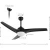 JONATHAN Y JYL9717B Sully 52″ 1-Light Mobile-App/Remote-Controlled, 6-Speed Propeller Integrated LED Ceiling Fan, Contemporary, Industrial, Cottage for Bedroom, Living Room, Office, Gray Wood(Black)