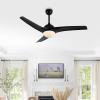 JONATHAN Y JYL9717B Sully 52″ 1-Light Mobile-App/Remote-Controlled, 6-Speed Propeller Integrated LED Ceiling Fan, Contemporary, Industrial, Cottage for Bedroom, Living Room, Office, Gray Wood(Black)