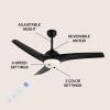 JONATHAN Y JYL9717B Sully 52″ 1-Light Mobile-App/Remote-Controlled, 6-Speed Propeller Integrated LED Ceiling Fan, Contemporary, Industrial, Cottage for Bedroom, Living Room, Office, Gray Wood(Black)