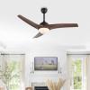 JONATHAN Y JYL9717B Sully 52″ 1-Light Mobile-App/Remote-Controlled, 6-Speed Propeller Integrated LED Ceiling Fan, Contemporary, Industrial, Cottage for Bedroom, Living Room, Office, Gray Wood(Neutral Brown Wood)