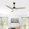 JONATHAN Y JYL9717B Sully 52″ 1-Light Mobile-App/Remote-Controlled, 6-Speed Propeller Integrated LED Ceiling Fan, Contemporary, Industrial, Cottage for Bedroom, Living Room, Office, Gray Wood(Gray Wood)