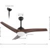 JONATHAN Y JYL9717B Sully 52″ 1-Light Mobile-App/Remote-Controlled, 6-Speed Propeller Integrated LED Ceiling Fan, Contemporary, Industrial, Cottage for Bedroom, Living Room, Office, Gray Wood(Neutral Brown Wood)