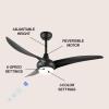 JONATHAN Y JYL9718C Aviator 52″ 1-Light Mobile-App/Remote-Controlled, 6-Speed Retro Swirl Integrated LED Ceiling Fan, Modern, Industrial, Coastal for Bedroom, Living Room, Dark Brown Wood(Black)