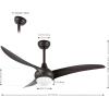 JONATHAN Y JYL9718C Aviator 52″ 1-Light Mobile-App/Remote-Controlled, 6-Speed Retro Swirl Integrated LED Ceiling Fan, Modern, Industrial, Coastal for Bedroom, Living Room, Dark Brown Wood(Dark Brown Wood)
