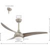 JONATHAN Y JYL9718C Aviator 52″ 1-Light Mobile-App/Remote-Controlled, 6-Speed Retro Swirl Integrated LED Ceiling Fan, Modern, Industrial, Coastal for Bedroom, Living Room, Dark Brown Wood(Gray Wood)