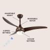 JONATHAN Y JYL9718C Aviator 52″ 1-Light Mobile-App/Remote-Controlled, 6-Speed Retro Swirl Integrated LED Ceiling Fan, Modern, Industrial, Coastal for Bedroom, Living Room, Dark Brown Wood(Neutral Brown Wood)