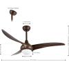 JONATHAN Y JYL9718C Aviator 52″ 1-Light Mobile-App/Remote-Controlled, 6-Speed Retro Swirl Integrated LED Ceiling Fan, Modern, Industrial, Coastal for Bedroom, Living Room, Dark Brown Wood(Neutral Brown Wood)