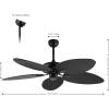 JONATHAN Y JYL9719A Raffles 52″ Mobile-App/Remote-Controlled, 6-Speed Palm Blade Ceiling Fan, Bohemian, Coastal, Industrial, Modern, Traditional for Bedroom, Living Room, Office, Black(Black)