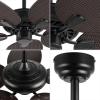 JONATHAN Y JYL9719A Raffles 52″ Mobile-App/Remote-Controlled, 6-Speed Palm Blade Ceiling Fan, Bohemian, Coastal, Industrial, Modern, Traditional for Bedroom, Living Room, Office, Black(Dark Brown Wood)