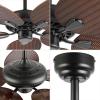 JONATHAN Y JYL9719A Raffles 52″ Mobile-App/Remote-Controlled, 6-Speed Palm Blade Ceiling Fan, Bohemian, Coastal, Industrial, Modern, Traditional for Bedroom, Living Room, Office, Black(Neutral Brown Wood)