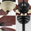 JONATHAN Y JYL9720B Poinciana 52″ 3-Light Coastal Bohemian Iron/Wood Palm Leaf LED Ceiling Fan with Pull Chain Rustic, Eclectic, Transitional, Office, Living Room, Dining Room, Bedroom, Dark Brown(Dark Brown)