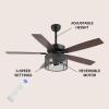 JONATHAN Y JYL9721A Max 52″ 3-Light Mobile-App/Remote-Controlled, LED Ceiling Fan, Bohemian, Industrial, Farmhouse, Modern, Contemporary, Transitional for Bedroom, Living Room, Office, Dark Walnut(Dark Walnut)
