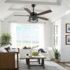 JONATHAN Y JYL9721A Max 52″ 3-Light Mobile-App/Remote-Controlled, LED Ceiling Fan, Bohemian, Industrial, Farmhouse, Modern, Contemporary, Transitional for Bedroom, Living Room, Office, Dark Walnut(Dark Walnut)