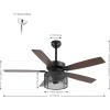 JONATHAN Y JYL9721A Max 52″ 3-Light Mobile-App/Remote-Controlled, LED Ceiling Fan, Bohemian, Industrial, Farmhouse, Modern, Contemporary, Transitional for Bedroom, Living Room, Office, Dark Walnut(Dark Walnut)