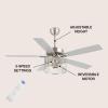 JONATHAN Y JYL9721A Max 52″ 3-Light Mobile-App/Remote-Controlled, LED Ceiling Fan, Bohemian, Industrial, Farmhouse, Modern, Contemporary, Transitional for Bedroom, Living Room, Office, Dark Walnut(White Maple)