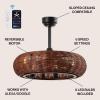 JONATHAN Y JYL9728A Cassidy 23″ 6-Light Modern Bohemian 6-Speed Metal/Rattan Mobile-App/Remote-Controlled Height-Adjustable Lantern LED Ceiling Fan, Dark Brown/Black for Living Room, Dining Room(Dark Brown/Black)