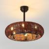 JONATHAN Y JYL9728A Cassidy 23″ 6-Light Modern Bohemian 6-Speed Metal/Rattan Mobile-App/Remote-Controlled Height-Adjustable Lantern LED Ceiling Fan, Dark Brown/Black for Living Room, Dining Room(Dark Brown/Black)