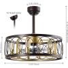 JONATHAN Y JYL9732A Celeste 21.6″ 6-Light Industrial Farmhouse 6-Speed Metal Mobile-App/Remote-Controlled Caged LED Ceiling Fan, Oil Rubbed Bronze for Living Room, Dining Room(Oil Rubbed Bronze/Gold Painting)
