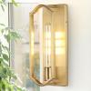 JONATHAN Y JYL9916A Chloe 4.75″ 1-Light Modern Bohemian Iron LED Sconce Contemporary Coastal Entryway Lobby Kitchen Bathroom Bedroom Living Room Hallway, Brass Gold(Brass Gold)
