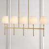 JONATHAN Y JYL9919A Sophie 38.5″ 5-Light Modern Midcentury Iron Linear LED Pendant Contemporary French Country Adjustable Dining Room Living Room Kitchen Island Foyer Bedroom Hallway, Brass Gold(Brass Gold)