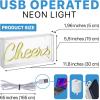 JONATHAN Y NEN1000A Cheers 11.8″ Contemporary Glam Acrylic Box USB Operated LED Neon Light, Yellow Plug in Wall Light for Bedroom Wall Décor, Kids Bedroom, Party Supplier