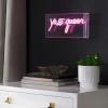 JONATHAN Y NEN1006A Yass Queen 11.8″ Contemporary Glam Acrylic Box USB Operated LED Neon Light, Pink Plug in Wall Light for Bedroom Wall Décor, Kids Bedroom, Party Supplier