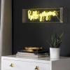 JONATHAN Y NEN1007A Hello Gorgerous 20″ Contemporary Glam Acrylic Box USB Operated LED Neon Light, Yellow Plug in Wall Light for Bedroom Wall Décor, Kids Bedroom, Party Supplier