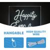JONATHAN Y NEN1009A Happily Ever After 23.63″ Square Contemporary Glam Acrylic Box USB Operated LED Neon Light, White