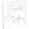 JONATHAN Y NEN1009A Happily Ever After 23.63″ Square Contemporary Glam Acrylic Box USB Operated LED Neon Light, White