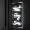 JONATHAN Y NEN1010A Best Day Ever 11.75″ X 23.63″ Contemporary Glam Acrylic Box USB Operated LED Neon Light, White