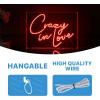 JONATHAN Y NEN1012A Crazy in Love 14″ X 10″ Contemporary Glam Acrylic Box USB Operated LED Neon Light, Red