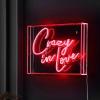 JONATHAN Y NEN1012A Crazy in Love 14″ X 10″ Contemporary Glam Acrylic Box USB Operated LED Neon Light, Red