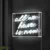 JONATHAN Y NEN1013A All We Have is Now 14″ X 10″ Contemporary Glam Acrylic Box USB Operated LED Neon Light, White