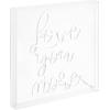 JONATHAN Y NEN1015A Love You More 15″ Square Contemporary Glam Acrylic Box USB Operated LED Neon Light, White