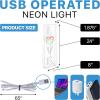 JONATHAN Y NEN1017A Love 8″ X 24″ Contemporary Glam Acrylic Box USB Operated LED Neon Light, White/Rainbow