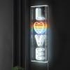 JONATHAN Y NEN1017A Love 8″ X 24″ Contemporary Glam Acrylic Box USB Operated LED Neon Light, White/Rainbow